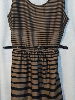 Chocolate Black and Brown Striped Mini Dress by Chocolate